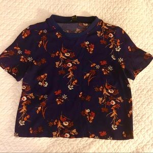 5 for $25 // Forever21 navy floral crop top